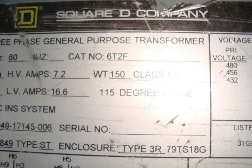 Square D 6T2F General Purpose Transformer