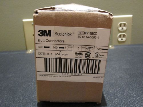 3M Scotchlok MV14BCX Butt Connectors Box of 500 BRAND NEW