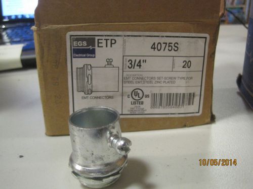 Box of (20) egs electrical 3/4 emt connector 4075s for sale