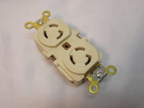 New nib hubbell hbl4700i locking duplex receptacle 15a 125v l5-15r ivory for sale