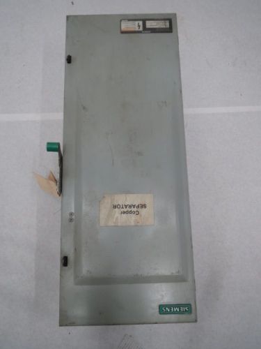 SIEMENS ID364 SAFETY MAIN 3P 3PHASE FUSIBLE 200A 600V DISCONNECT SWITCH B201016
