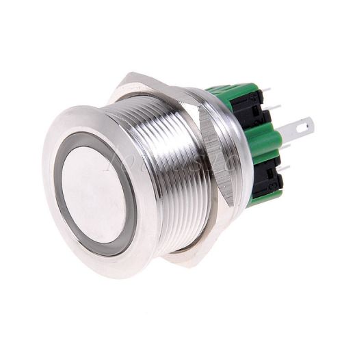 Led 25mm 12v *red* stainless switch 6 pins latching push button for sale