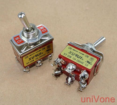 Toggle Switch 15A 2poles ON-ON 6pins Metal labled x2pcs