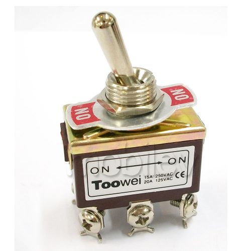 1 on-on dpdt toggle switch car latching 15a 250v 20a 125v ac heavy duty t702bw for sale