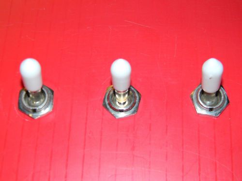 AVIATION TOGGLE SWITCHES, LOT OF 3, CARLING, SPST, ON-OFF, 1/2&#034;HOLE, HI-VIS CAPS