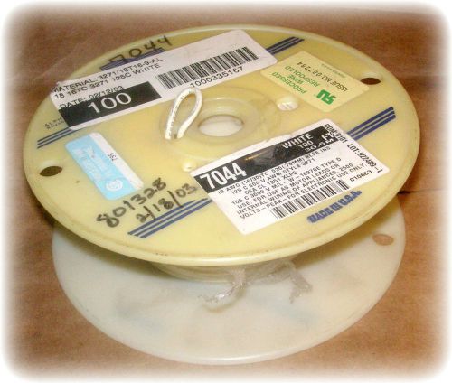 Wire, hook-up; 18 awg (16/30), xlpe (polyolefin) insulation, 100’, white (new) for sale
