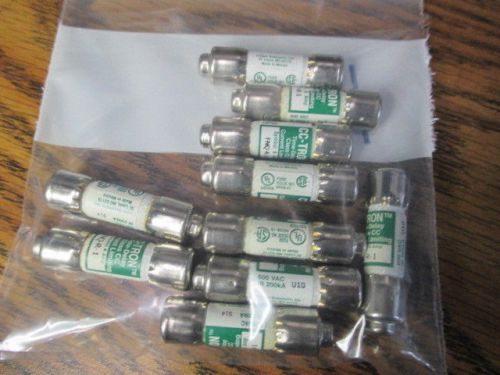 Lot of 10 new bussmann 1a time delay fuses fnq-r-1 for sale