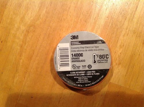 3M Vinyl Electrical Tape Orange 1400 Brand New