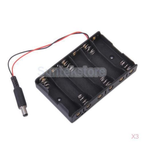 3x DC 2.1 Power Jack AA Battery Holder for Monolithic 2WD mobile Robot