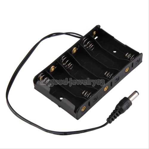 1PCS 6XAA 6xAA 6*AA 9V Battery Holder Box Case Wire 27cm Plug Leads Black