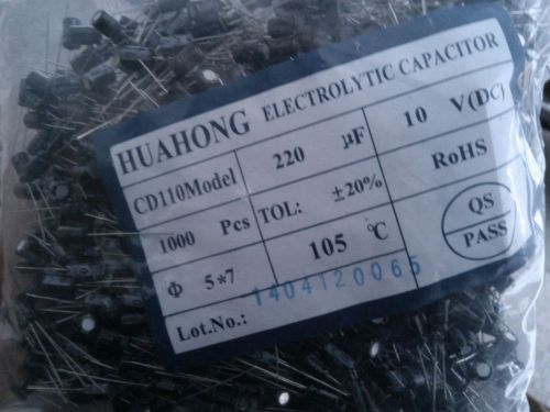 10v220uf 10v 5*7mm electrolytic capacitor    1000pcs for sale
