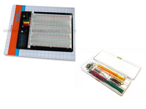 Transparent solderless breadboard protoboard tie-point 2390 hole &amp; jump wire kit for sale