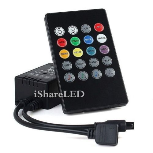New 20 Key Music IR Controller Black Sound Sensor Remote For RGB LED Strip Lamp