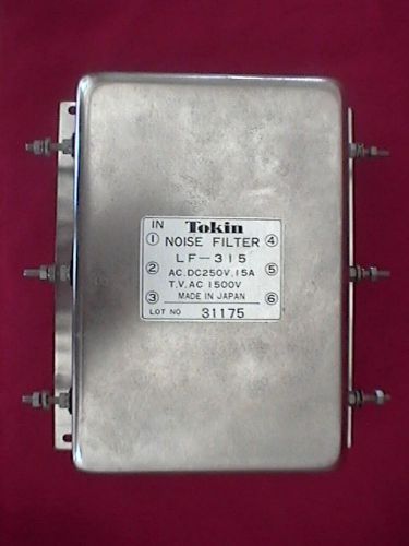 TOKIN NOISE FILTER MODEL LF-315, AC, DC 250V, 15A, USED, MADE IN JAPAN