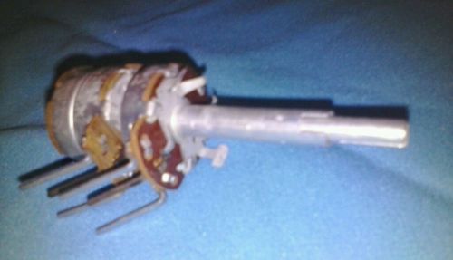 Nos dual potentiometer 10k &amp; 20k (with tap at 20%) &amp; dpst switch long shaft for sale