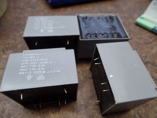 10 transformers   pcb mount 220volt to  2x 7.5 volt 2x 0.3a 45x35 mm for sale
