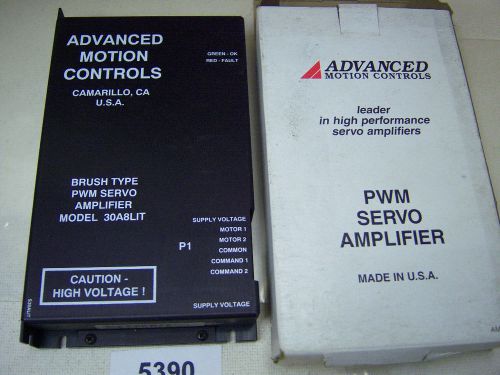 (5390) advanced motion servo amplifier 30a8lit brush type dc pwm for sale