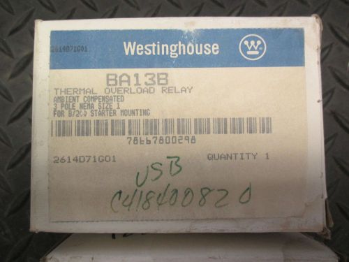 ( 2 Available) Westinghouse  Thermal Overload Relay BA13B