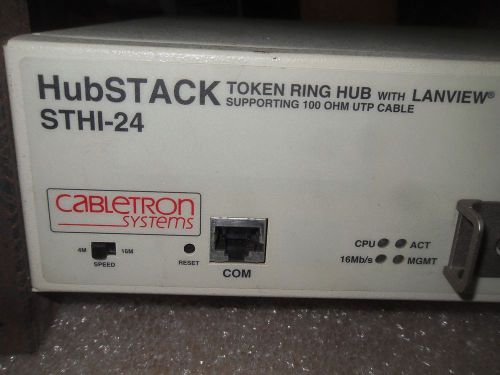 (O2-1) 1 USED CABLETRON STHI-24 HUBSTACK TOKEN RING HUB W/ LANVIEW