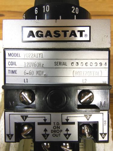 Agastat 7022aiy1 6-60 minutes timing relay for sale