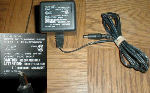 Hayes ac adapter 52-00057 9vac .8a 800ma barrel wall for sale