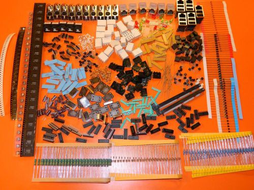LARGE LOT Electronic Components / Resistors, Diodes, ICs, &amp; More 1,200 pieces