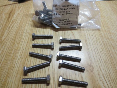 Stainless steel metric hex head cap screw m6 x 25  qty 10 for sale