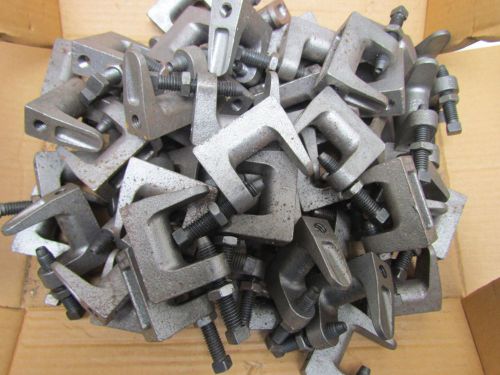 Erico 310 beam clamp #300 wide mouth 3/8x16 thread 3/8 rod plain iron lot of 55 for sale