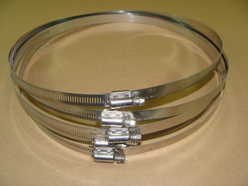 5 new ideal 180, 8&#034; to 11-3/4&#034; dia stainless pull through design hose band clamp for sale