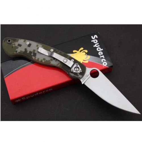 Spyderco military camo knife c36gpcmo style s30v silver blade - tactical,camping for sale