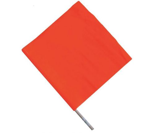 Cortina 03-229-3417 - vinyl handheld warning flag 18&#034; w x 18&#034; h, red on orange for sale