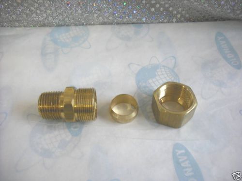 Brass compression tube fitting, 3/4 od x 1/2 mpt for sale