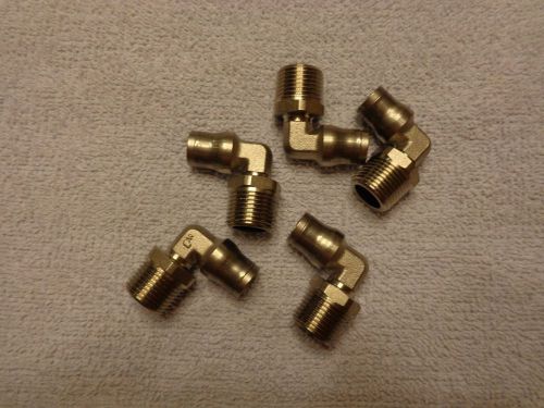 8mm Tube x 3/8&#034; Male BSPT 90° Nickel Plated Brass  Swivel Elbow (QTY 5)