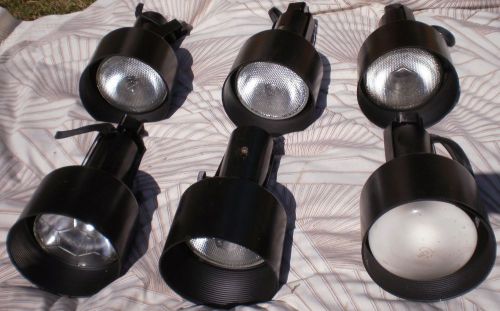 Cooper l734 halo-2 black track lighting fitting w/ halogen bulbs 300w max for sale