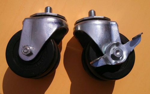 Lot of 2 dual wheel casters 3&#034; diameter for sale