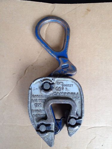 Campbell 1/2 ton gx plate clamp for sale