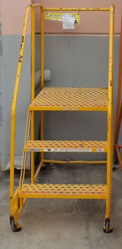 Cotterman warehouse rolling ladder, 3-steps w/ platform, used good condition for sale