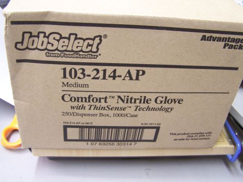 FoodHandler 103-214-AP JobSelect Medium Nitrile Gloves - 4/ 250 Boxes /1000 Case