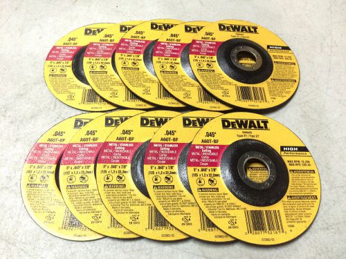 DEWALT DW8425  5&#034; X .045 X 7/8&#034; METAL CUT OFF WHEELS ANGLE GRINDER 10 PACK