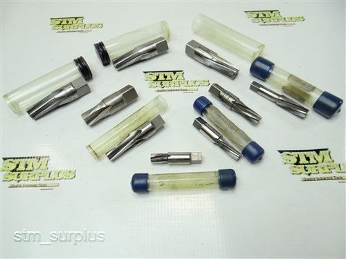 Nice lot of 9 hss pipe tap reamers 1/8&#034; to 3/8&#034; union for sale