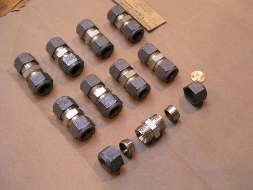 Set of 9 Stainless Steel 316 Fitting Tube Union Tubing Connector, FREE SHIPPING