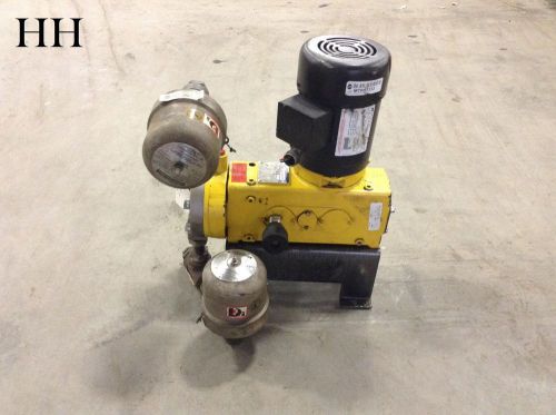 Duriron ev-1 metering pump e1-23138-68a31 w/ 2 pulseguard units &amp; 3/4 hp motor for sale