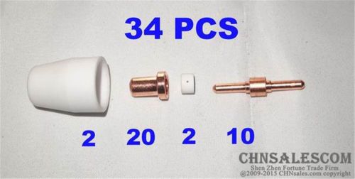 34 PCS PT-31 Plasma Cutter Consumabes  Extended TIP Electrode For Cut-40