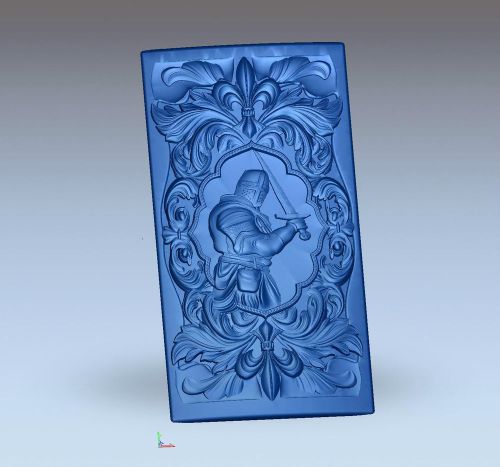 3d stl model for CNC Router mill  - decorative Panel Crusader Warrior