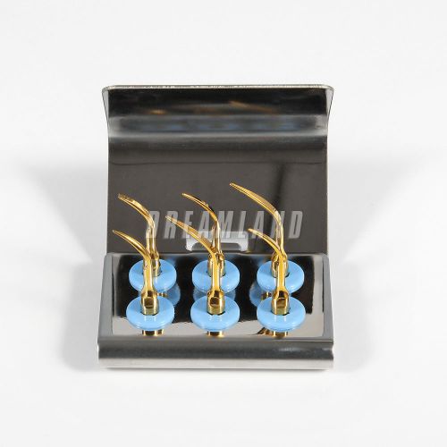 6pcs Dental Ultrasonic Scaler Tip Sirona Style with Tip Holder Block Stand