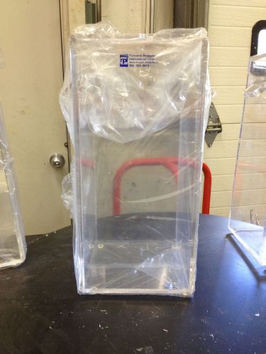 Acrylic Transparent 3/8&#034; Thick Waste Container Beta Shields 7.5 x 7.5 x 18&#034; New!