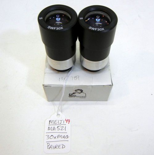 MEIJI TECHNO MA521 Super Wide Field 30x Microscope Eyepieces List $190. NICE #49