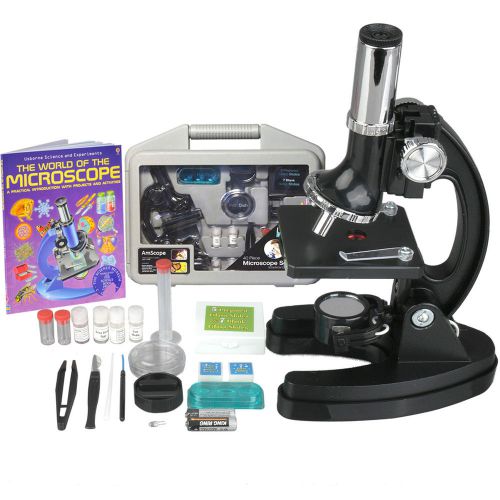 300x-600x-1200x metal frame beginner biological microscope kit + microscope book for sale