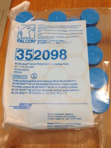 10 packs falcon centrifuge tubes, polypropylene, conical-bottom. 50ml 352098 for sale