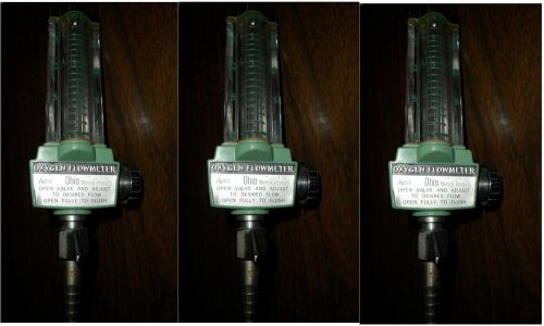 Flowmeter o2,green,.diss male, ( lot of 3) airco, with ohio quick connector,used for sale